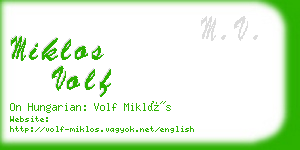 miklos volf business card